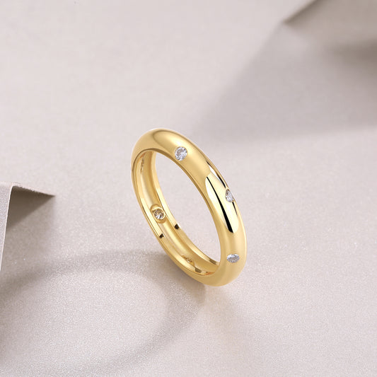 1Starry Diamond Ring Wedding Ring Luxury Fashion Moissanite Silver Ring Prohibit TikTok sales