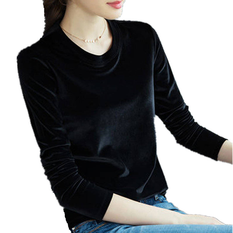European And American Pleuche Bottoming Shirt Women