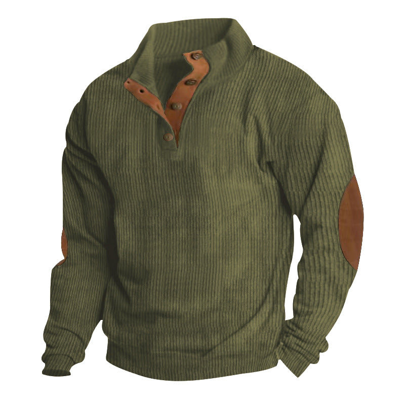 Corduroy Casual Stand Collar Long-sleeved Sweater
