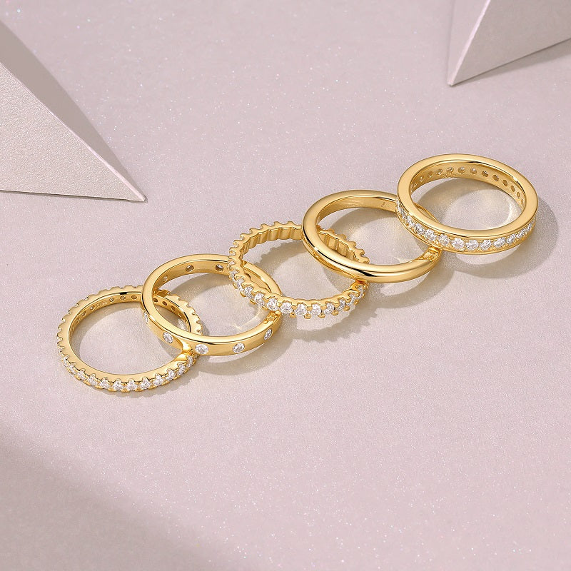 1Gold Ring - A Fashionable Men’s And Women’s Ring And Jewelry Piece Set With Moissanite S925 Sterling Silver And Gold-plated Diamonds Prohibit TikTok sales