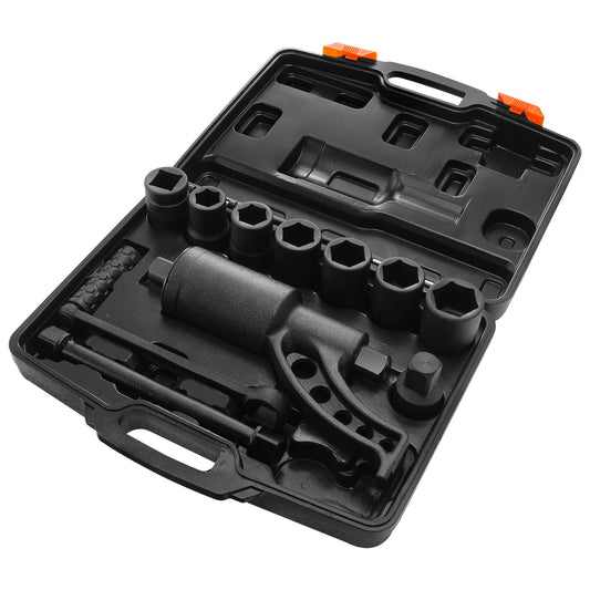 Torque Multiplier, 1 Inch Drive Lug Nut Wrench/Multiplier Heavy Duty Torque Multiplier Wrench Set, 1:64 6,800N.m Lug Nut Remover, Includes 8 Sockets (24-38mm) And Storage Case