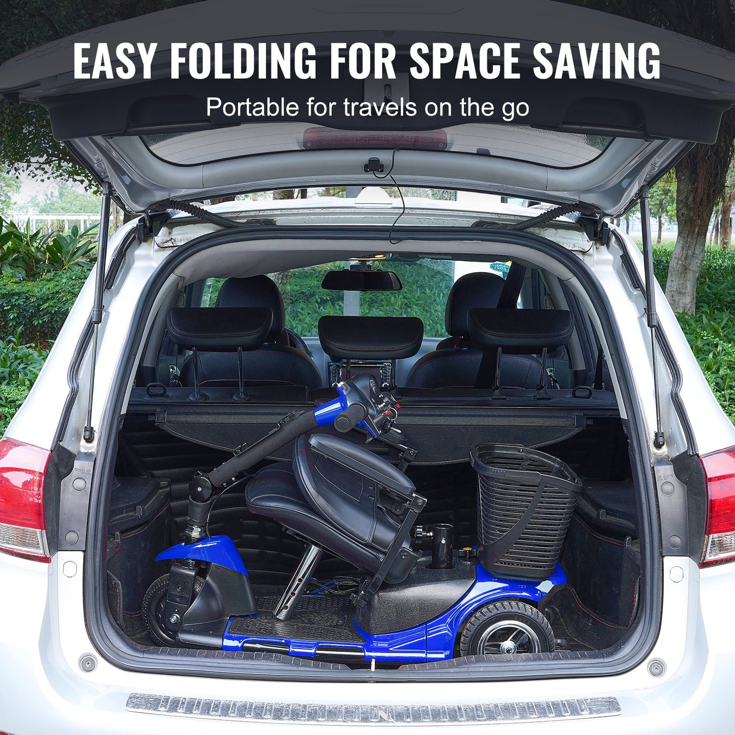3-Wheel Folding Mobility Scooter For Seniors 12 Mile Range 265LBS Capacity