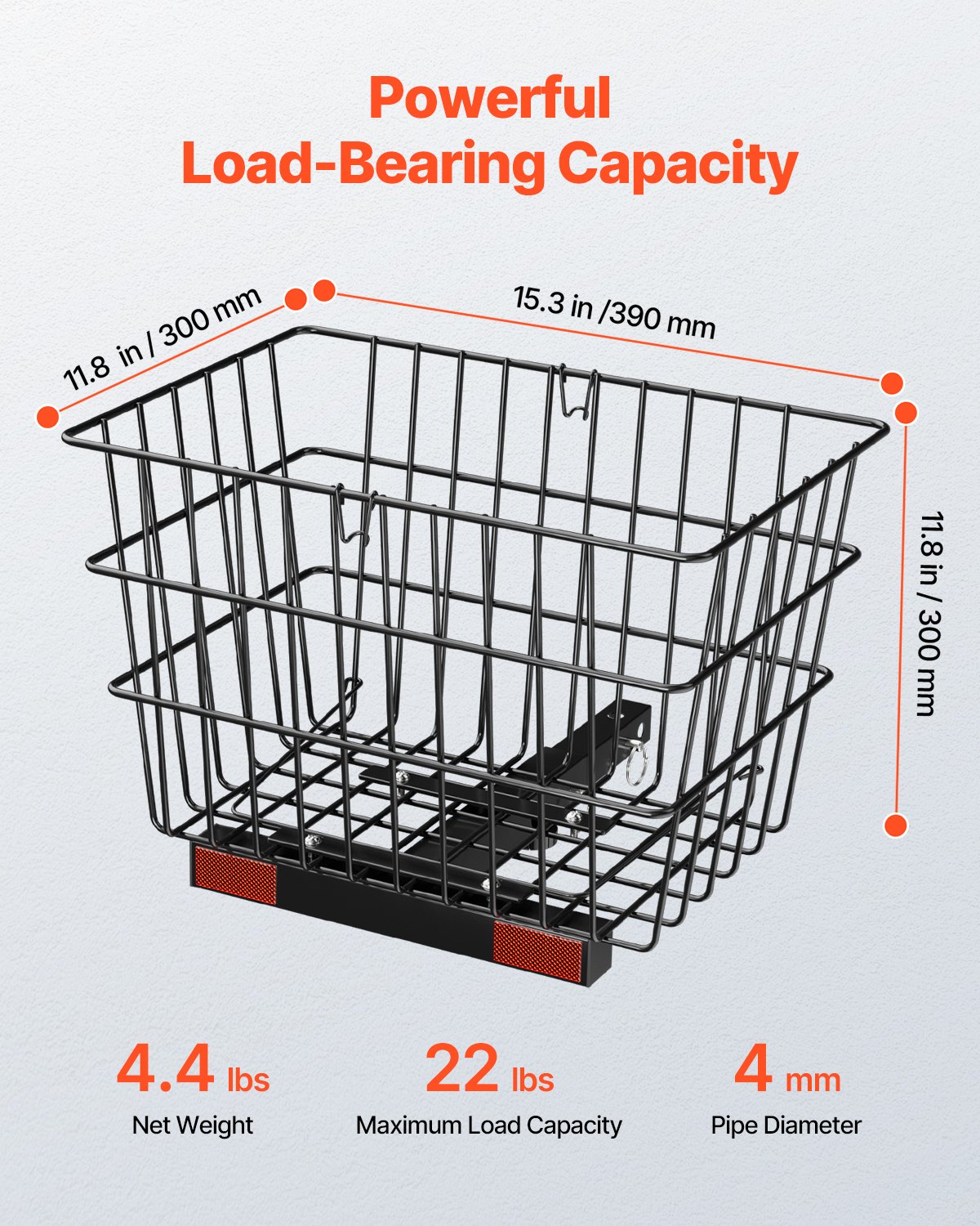Scooter Rear Basket, Heavy Duty Metal Wire Basket With Handle, Spacious Cargo Basket, Works With 1-inch Receiver, Compatible With Most Golden, Drive & Pride Mobility Scooter