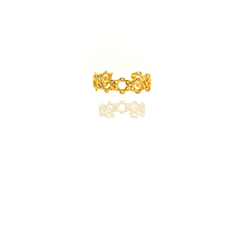 24k Gold Jewelry,Adjustable Ring Vintage Charm Jewelry,Fine Gold Celtic Knot Band Eternity Ring