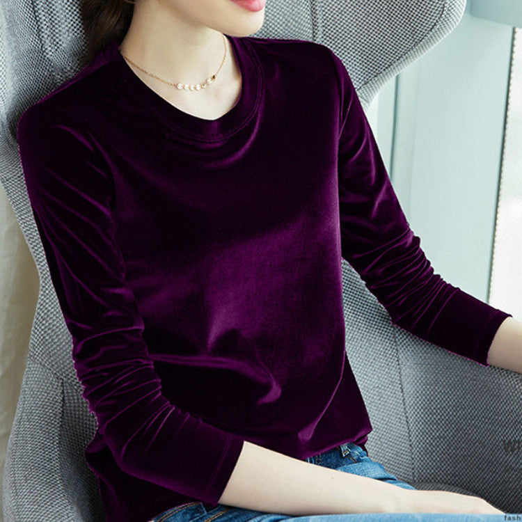 European And American Pleuche Bottoming Shirt Women