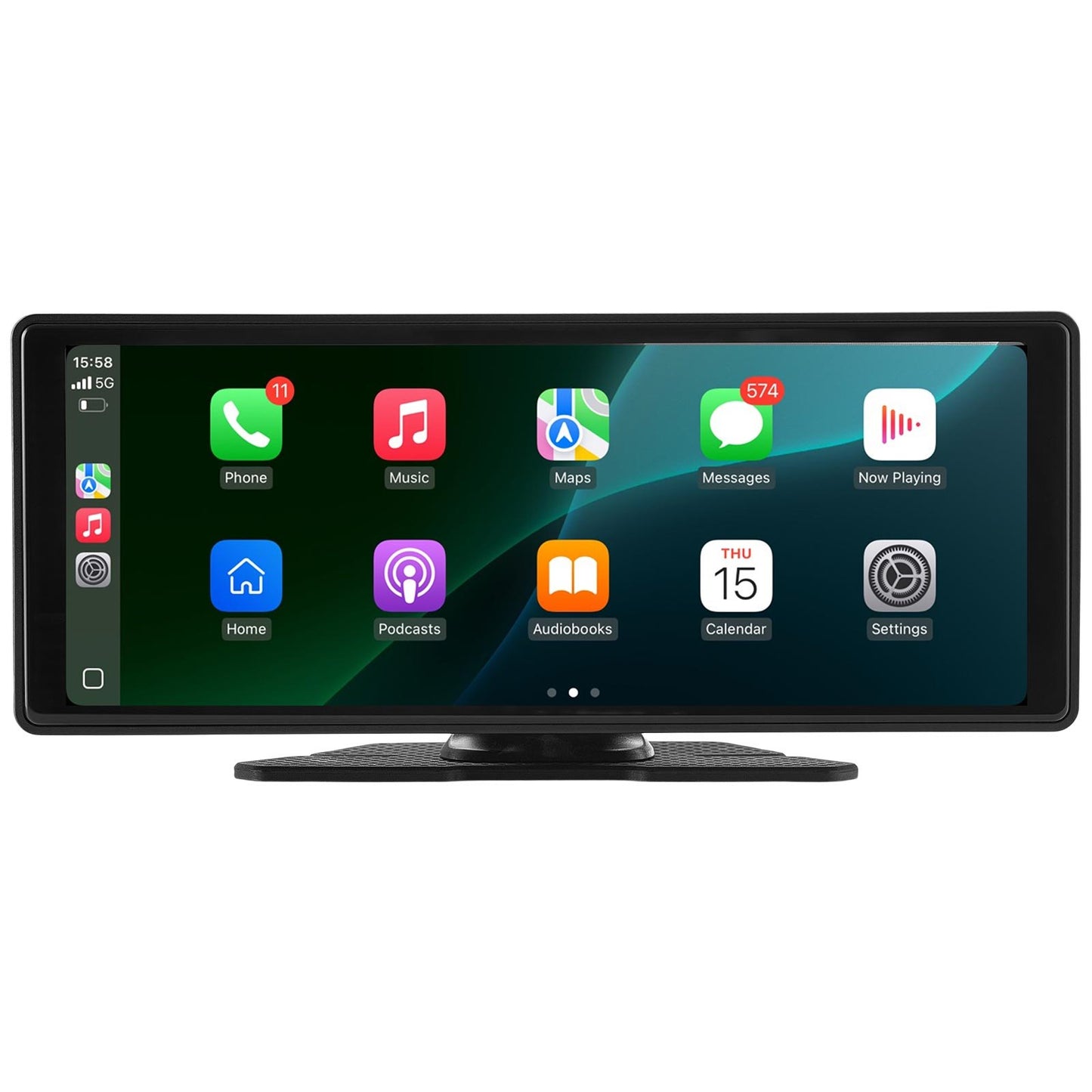 Wireless Car Stereo, 10-Inch HD Portable Radio Touch Screen With Apple CarPlay And Android Auto, CarPlay Screen With Front & Backup Cameras, Voice Control, Mirror Link, Bluetooth, GPS Navigation