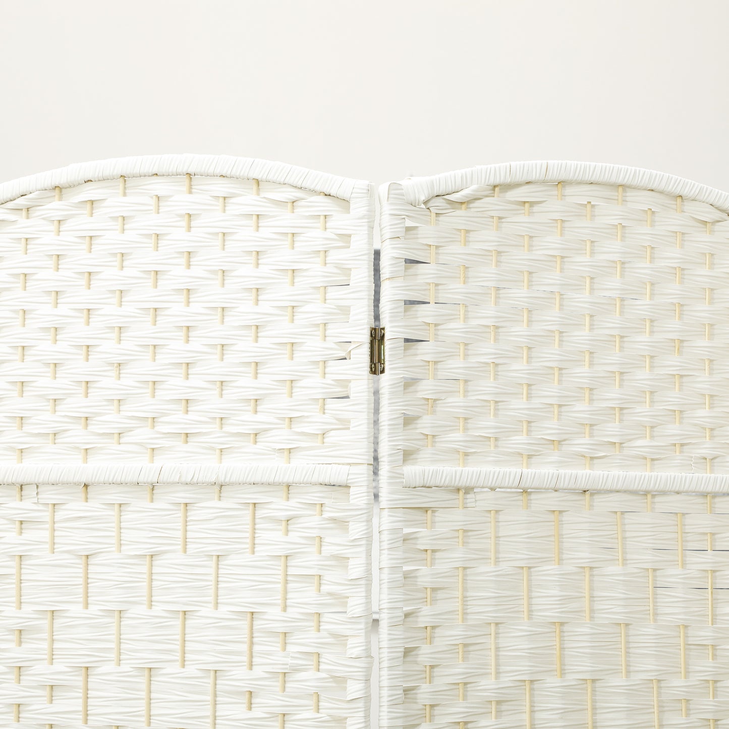Folding Room Divider Screen 4 Panel 6' Tall Privacy Screen Freestanding Wood Partition for Home Office, White
