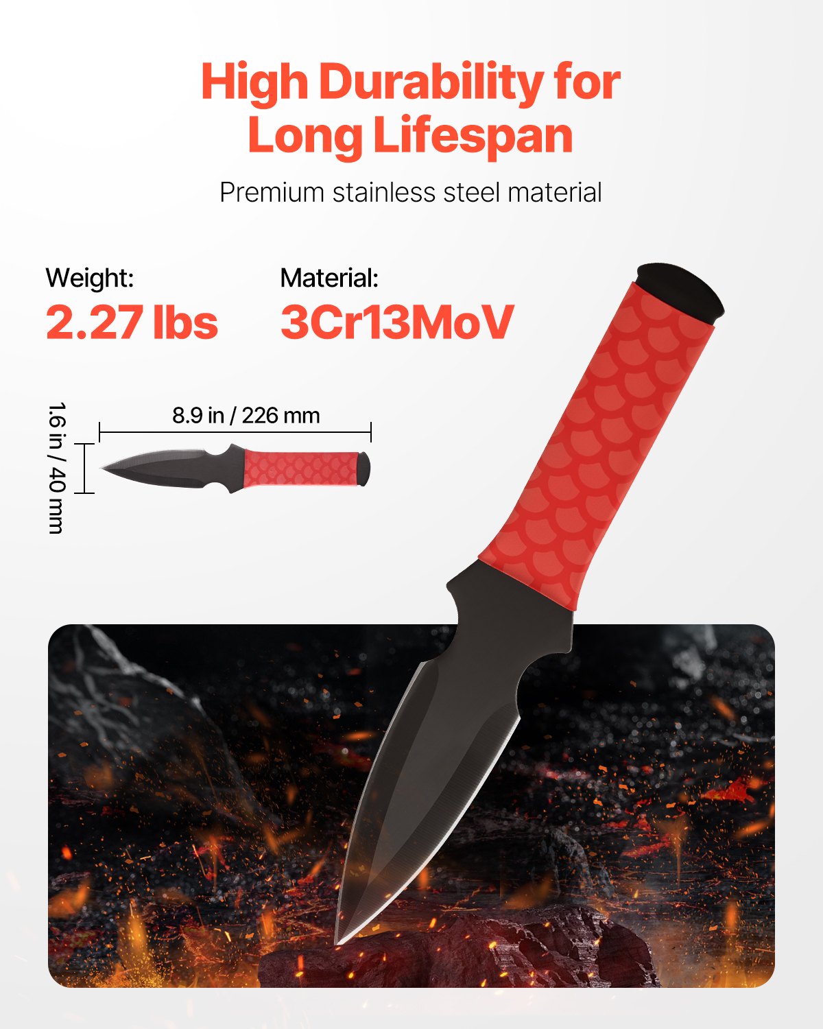 Throwing Knives Set 6 Pack 8.9 Inch Stainless Steel Knives Throwing Products