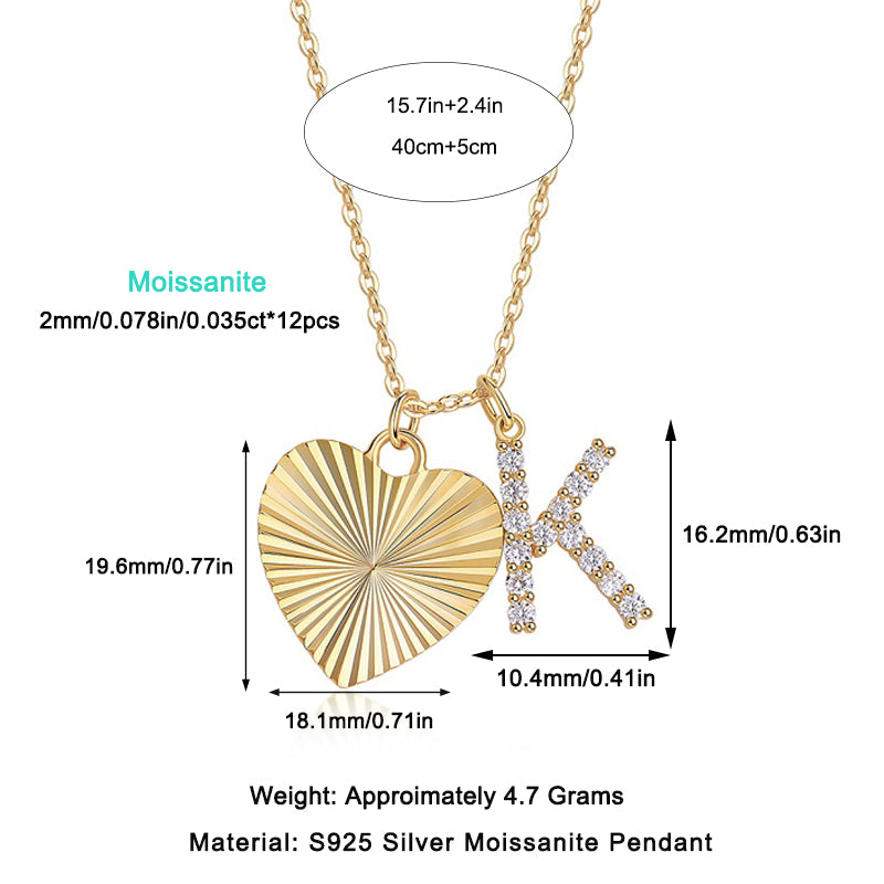 1Heart Of Hearts Luxurious Fashion Diamond Pendant Necklace Set With Mosan Diamond Silver Ornaments Prohibit TikTok sales