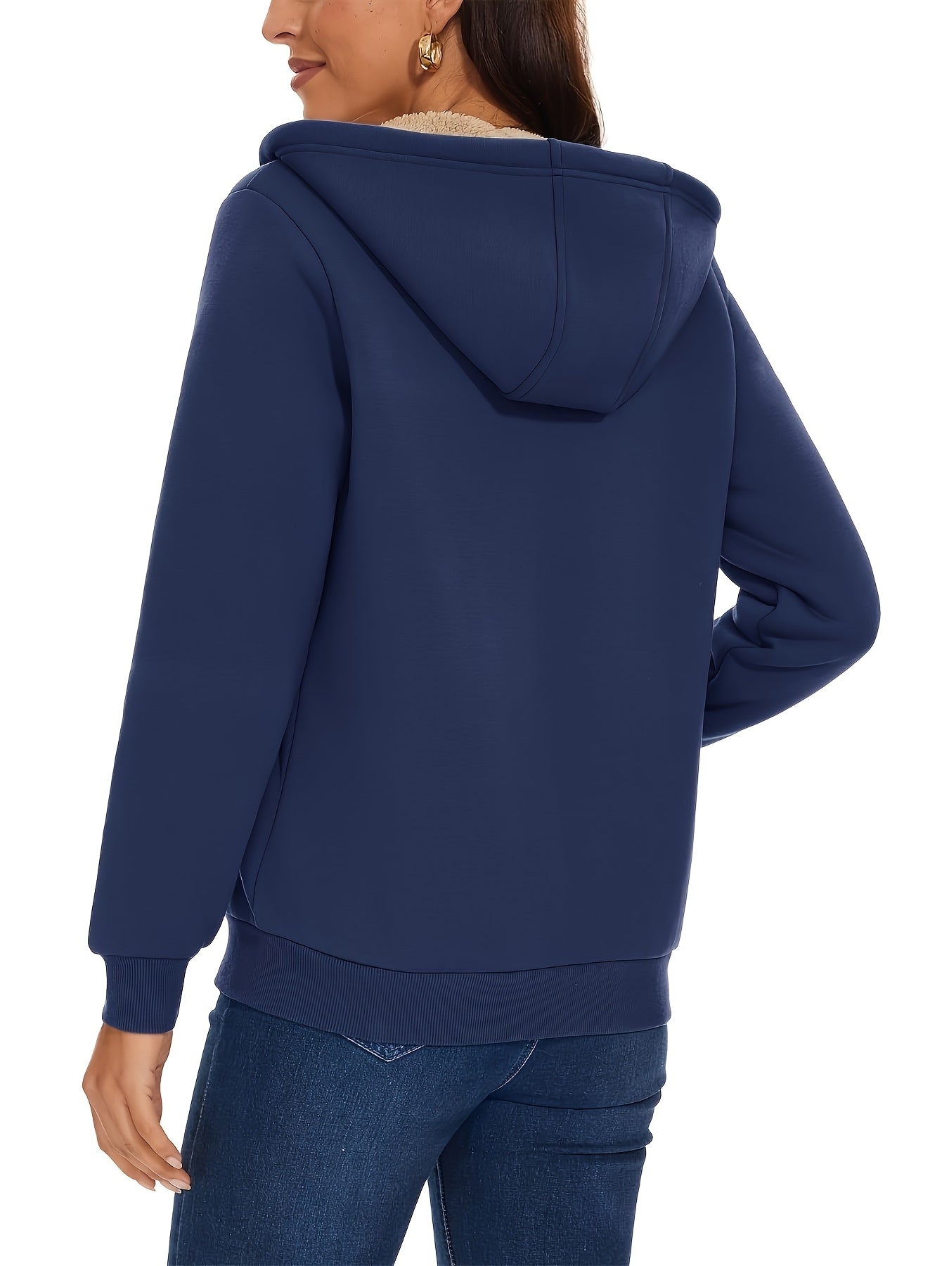 Women's Winter Warm Coat, Double Zipper Pockets, Sherpa Lined Lightweight Warm Jacket