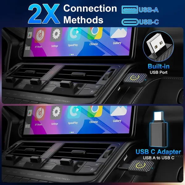 2 In 1 Wireless Apple CarPlay Adapter, For Both Apple And Android,converts Wired To Wireless, Suitable For Factory Wired CarPlay Cars From 2017