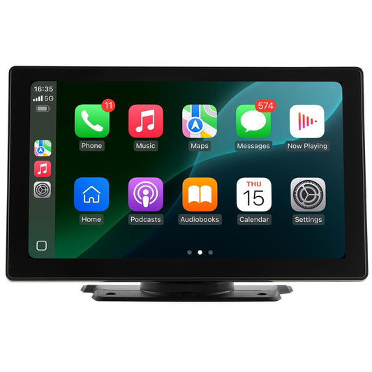 Wireless Car Stereo, 9-Inch HD Portable Radio Touch Screen With Apple CarPlay And Android Auto, CarPlay Screen With Front & Backup Cameras, Voice Control, Mirror Link, Bluetooth, GPS Navigation
