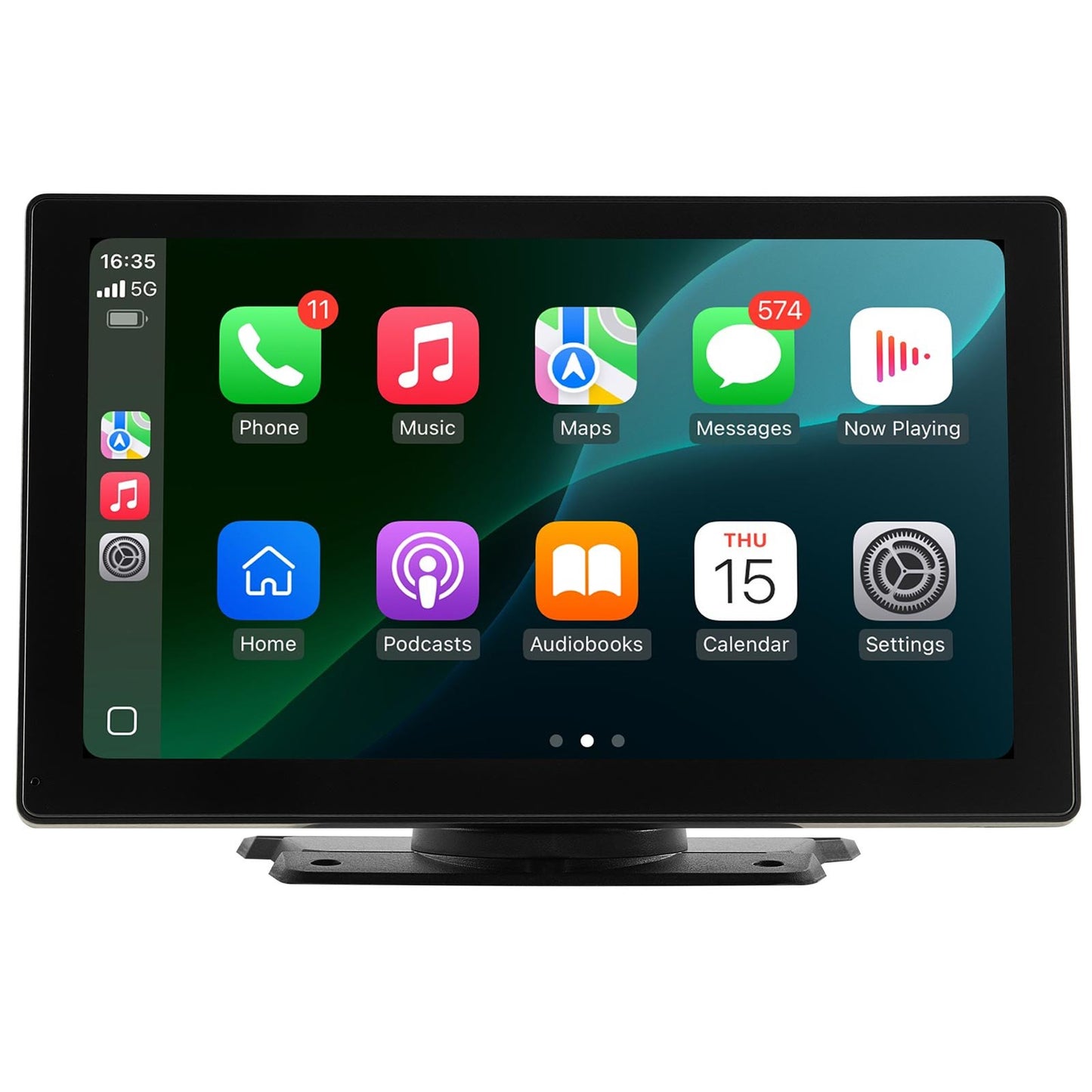 Wireless Car Stereo, 9-Inch HD Portable Radio Touch Screen With Apple CarPlay And Android Auto, CarPlay Screen With Front & Backup Cameras, Voice Control, Mirror Link, Bluetooth, GPS Navigation