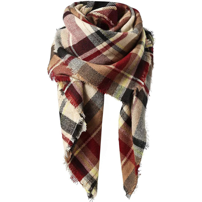 59 X 59in Red Women Fall Winter Scarf