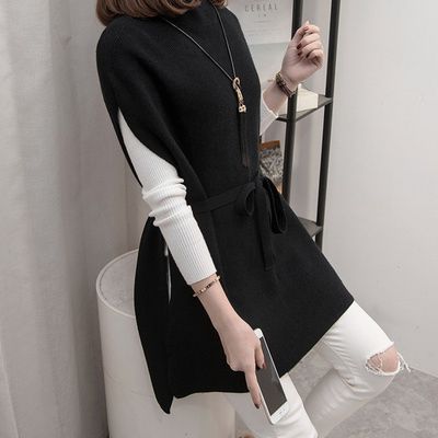 Fashion Half-high Collar Mid-length Sweater Women Pullover