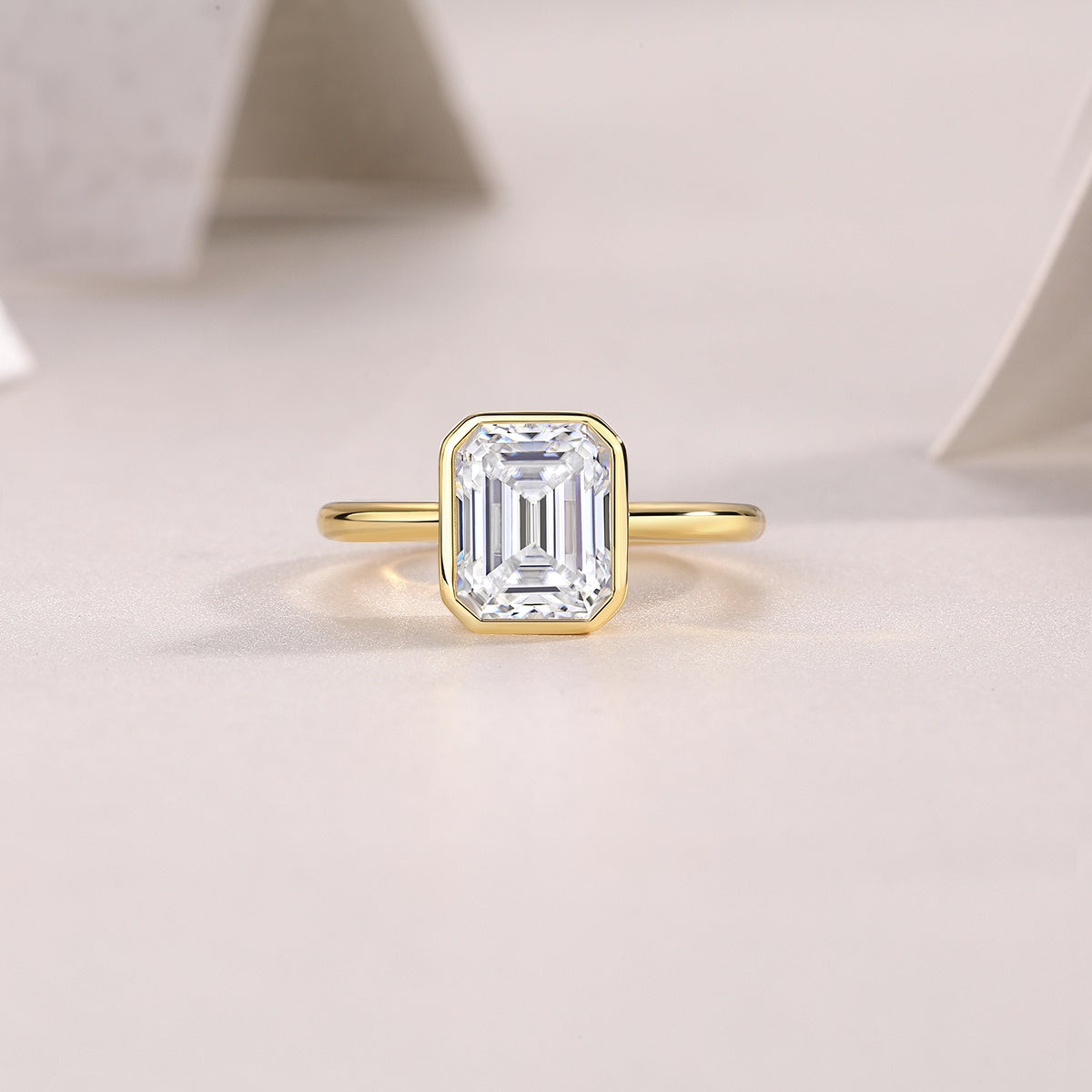 1Pagoda - A Fashionable Diamond Jewelry Piece Set With Moissanite S925 Sterling Silver And Gold-plated Diamond Ring Prohibit TikTok sales
