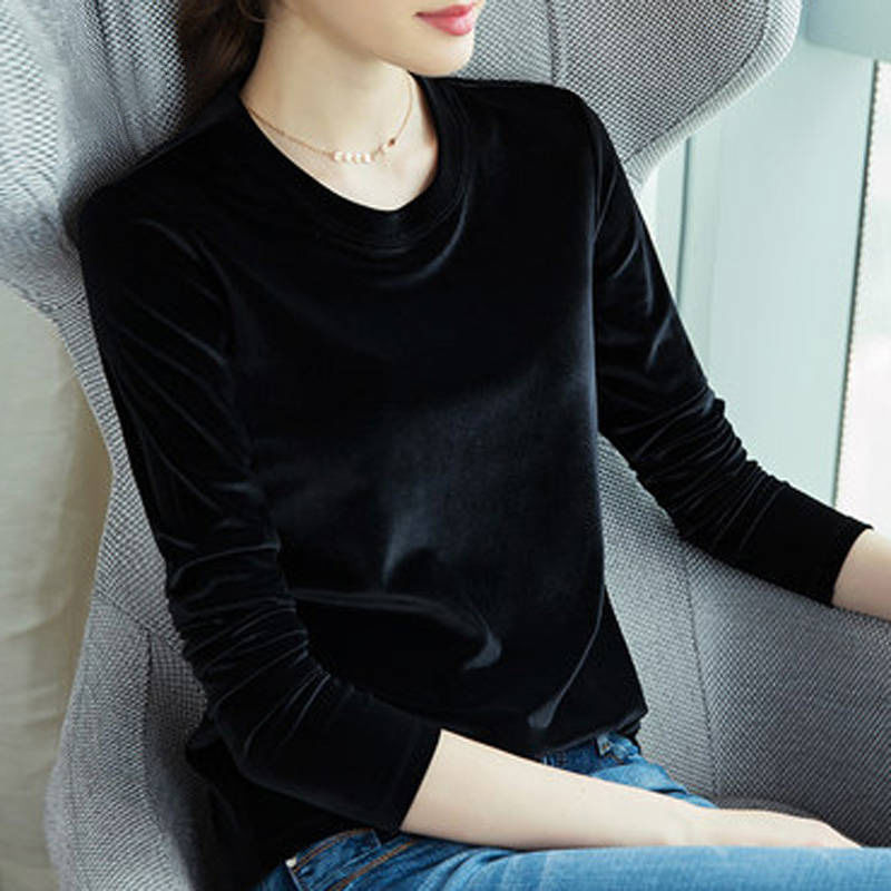 European And American Pleuche Bottoming Shirt Women