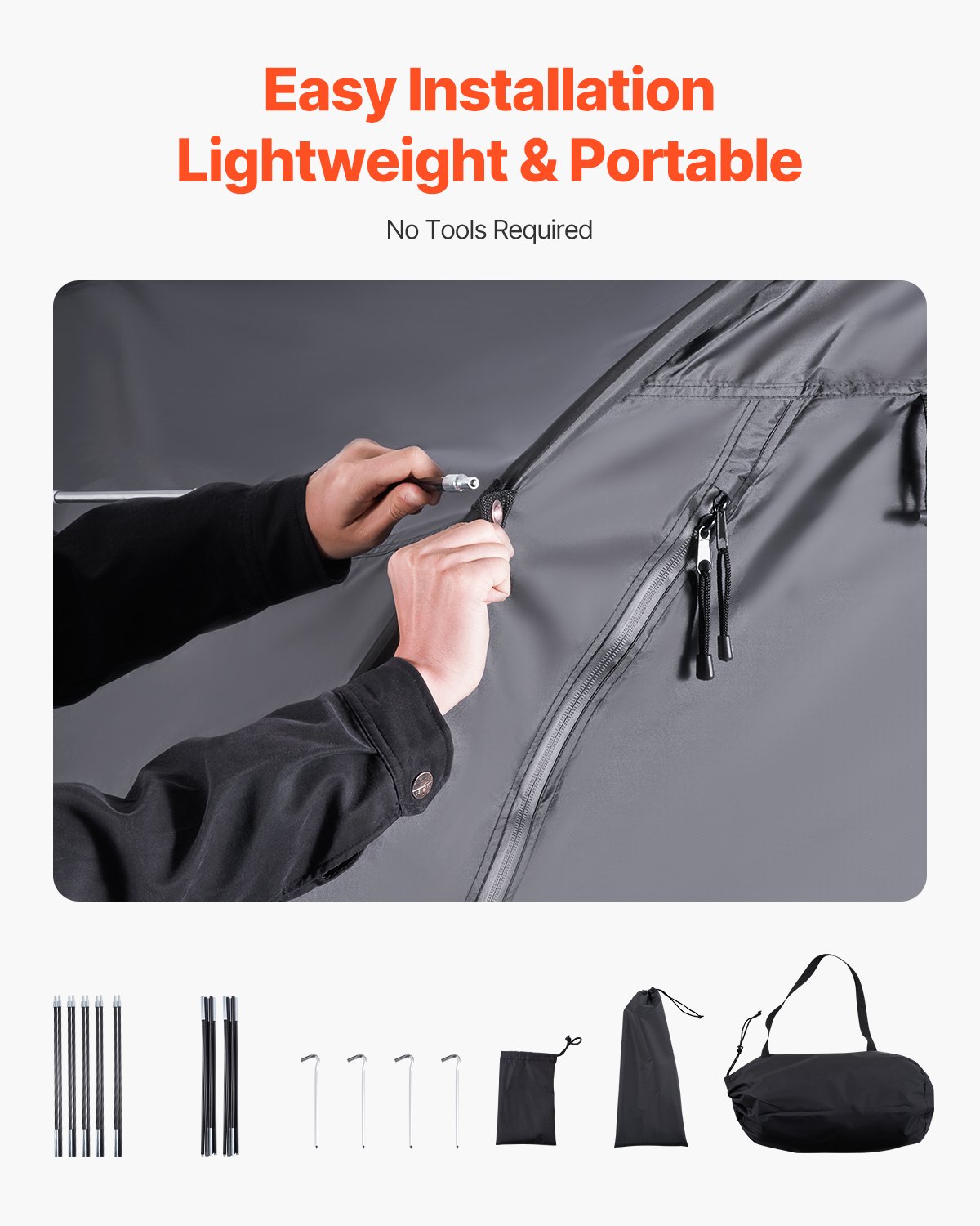 Outdoor Bike Storage Tent Fan-Shaped Dual-Door Bike Tent For 4 To 5 Bikes