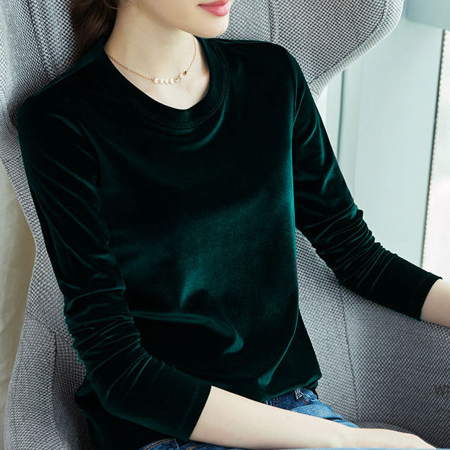 European And American Pleuche Bottoming Shirt Women
