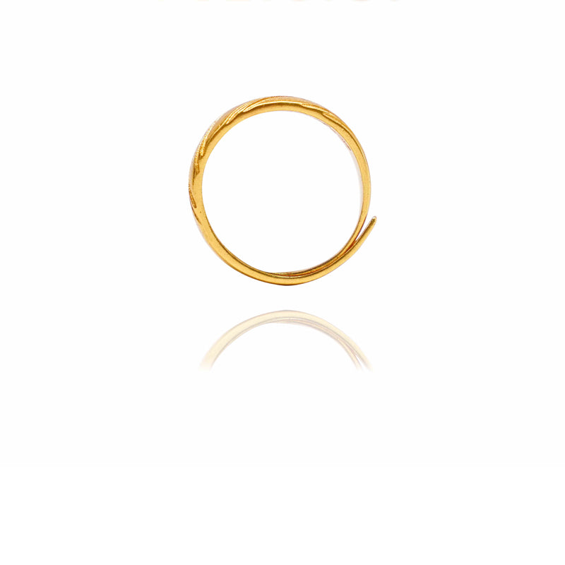 24k Gold Jewelry,Gold Dome Croissant Band Ring, Stackable Ring, Signet Ring, Women Jewelry Minimalist Chic Style