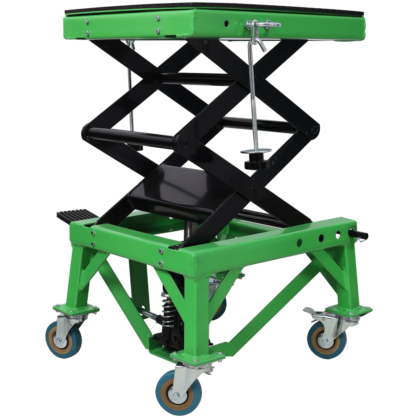 350 Lbs Hydraulic Motorcycle Scissor Jack Lift Foot Step Wheels For Small Dirt Bikes,ATV Dirt Bike Scissor Stand With 4 Wheels,Green